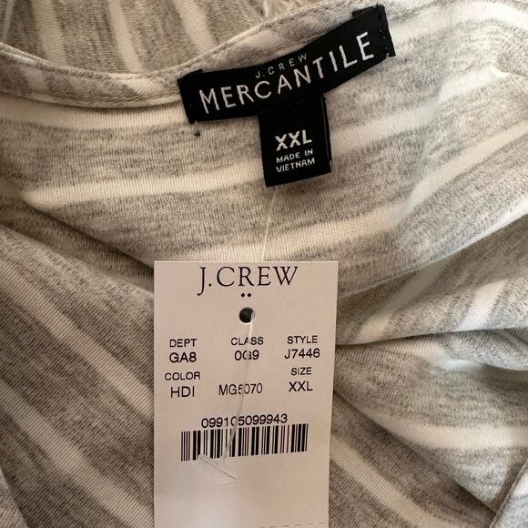 J Crew Mercantile 3/4 Bell Sleeve Crew Neck Striped Cotton Top Sz XXL NWT - Picture 4 of 8